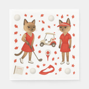 Serviette En Papier Fête du Canada à thème pour les golfeurs qui aimen