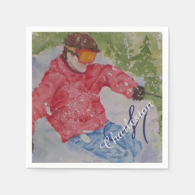 Serviette En Papier Fête du chalet de ski (Devant)