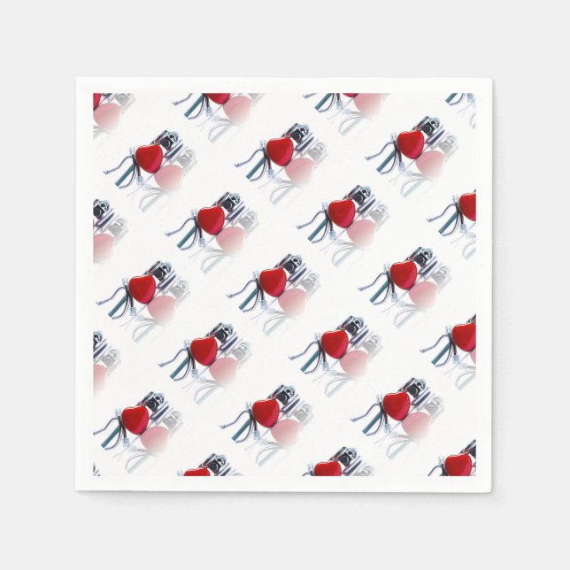 Serviette En Papier Fête du coeur et de la stéthoscope (Devant)