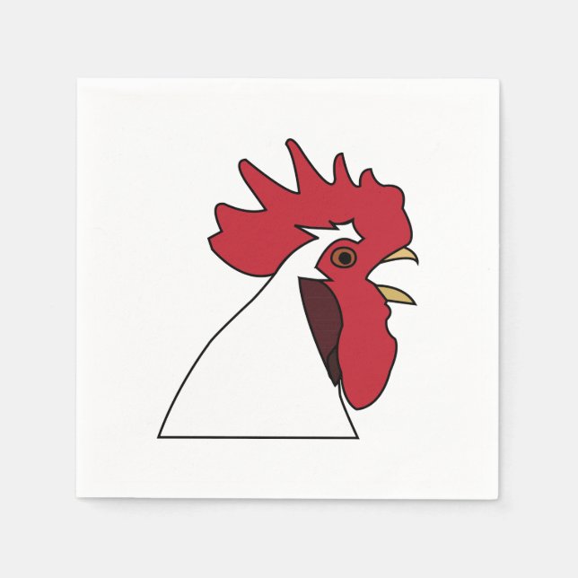 Serviette En Papier Fête du Coq Poule (Devant)