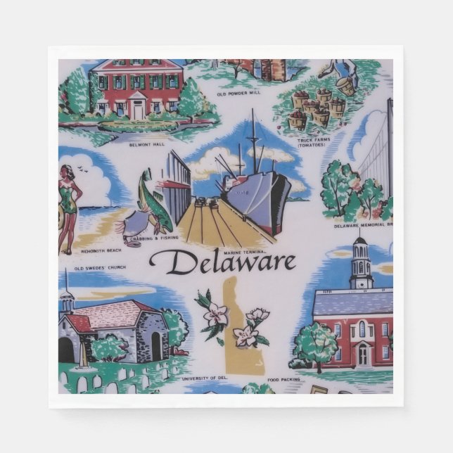 Serviette En Papier Fête du Delaware  (Devant)