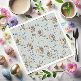 Serviette En Papier Fête du lapin du jardin Bleu