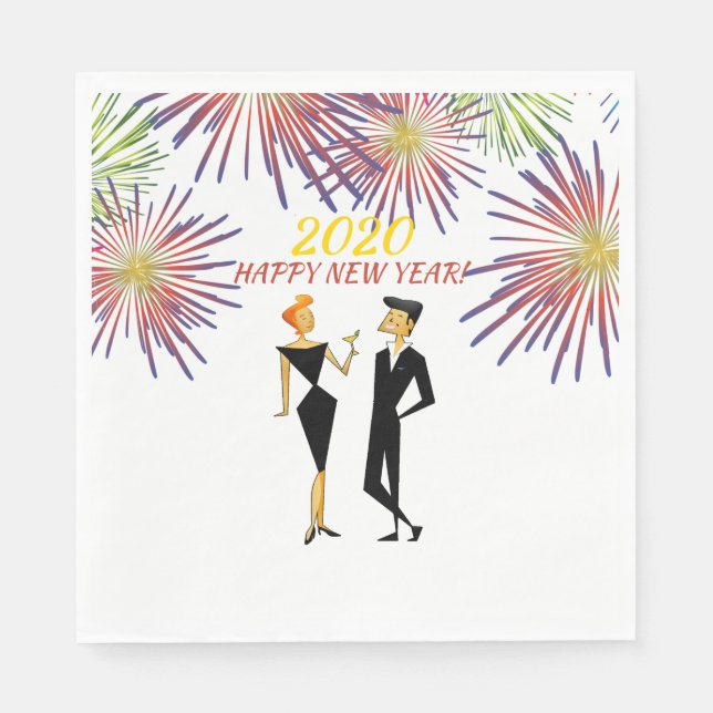 Serviette En Papier Fête du Nouvel An ! (Devant)
