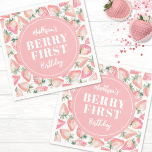 Serviette En Papier Fête du premier anniversaire Strawberry Berry