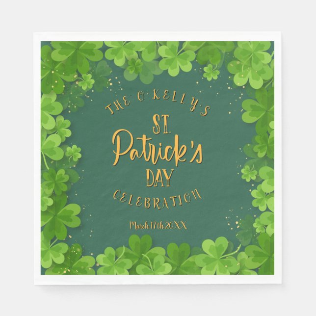 Serviette En Papier Fête du trèfle de la Saint-Patrick (Devant)