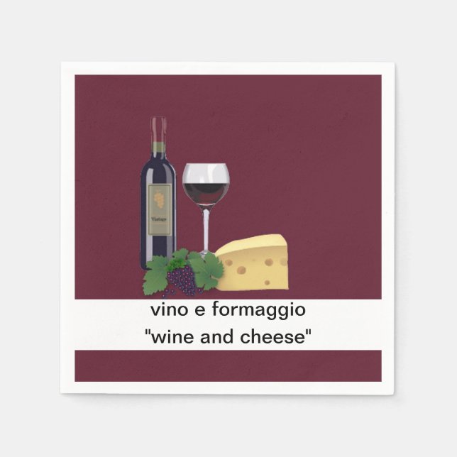 Serviette En Papier Fête du vin et du fromage (Devant)
