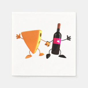 Serviette En Papier Fête du vin et fromage amusante