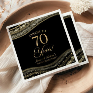 Serviette En Papier Fête élégante d'anniversaire de 70 ans en agate no