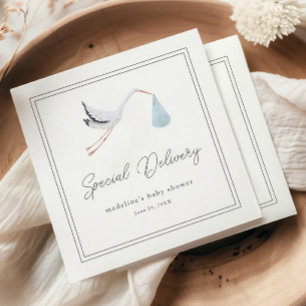Serviette En Papier Fête élégante de bébé cigogne