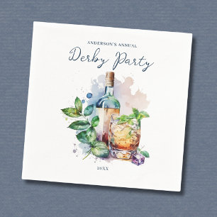 Serviette En Papier Fête élégante de Derby à l'aquarelle