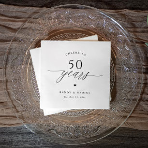 Serviette En Papier Fête élégante des 50 ans de mariage Cheers