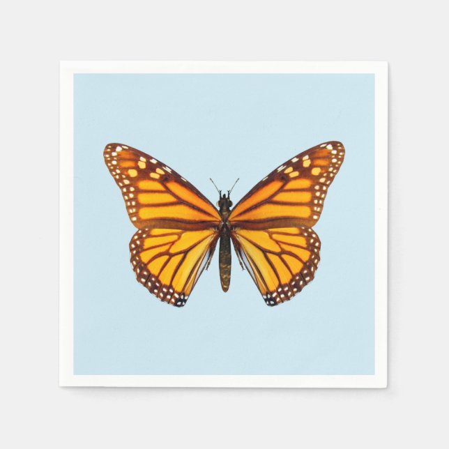 Serviette En Papier Fête élégante du papillon monarque (Devant)