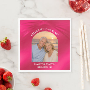 Serviette En Papier Fête élégante et personnalisée avec photos pour le