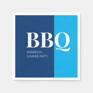 Serviette En Papier Fête estivale BBQ bleue