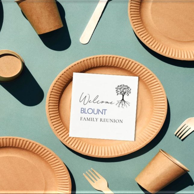 Serviette En Papier Fête Famille Arbre populaire Famille Réunion (Créateur téléchargé)