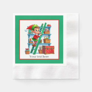 Serviette En Papier Fête festive de lutin de Noël