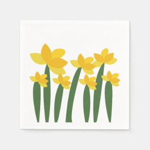Serviette En Papier Fête florale de jonquilles jaunes