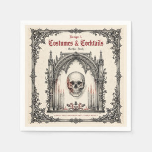 Serviette En Papier Fête Halloween gothique élégante Crâne