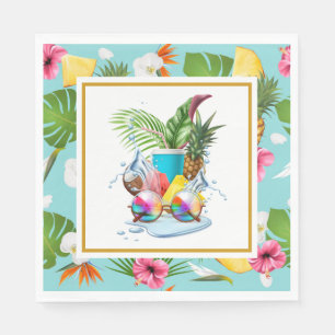 Serviette En Papier Fête Hawaïenne Luau