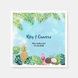 Serviette En Papier Fête Hawaïenne Luau à l'aquarelle