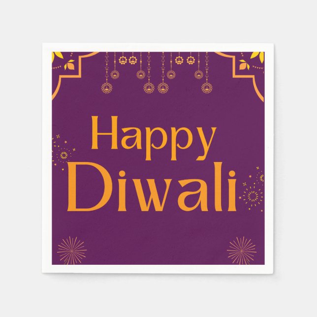 Serviette En Papier Fête joyeuse de Diwali  (Devant)