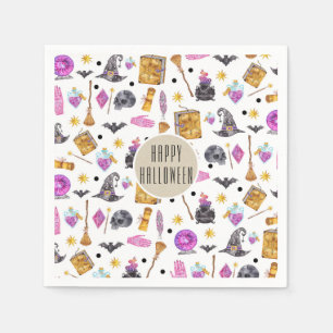 Serviette En Papier Fête Kraft aquarelle magique et fantaisiste Hallow