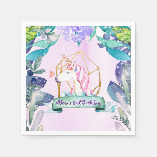 Serviette En Papier Fête Magique de la Forêt Enchantée et de la Licorn