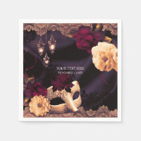 Fête masquée florale et dentelle violette et borde