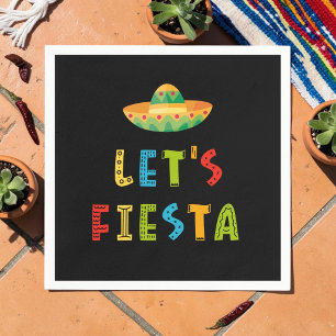 Serviette En Papier Fête Mexicaine Colorée Let's Fiesta Noir