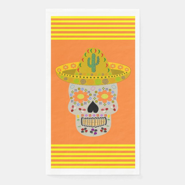 Serviette En Papier Fête mexicaine du crâne mort (Devant)