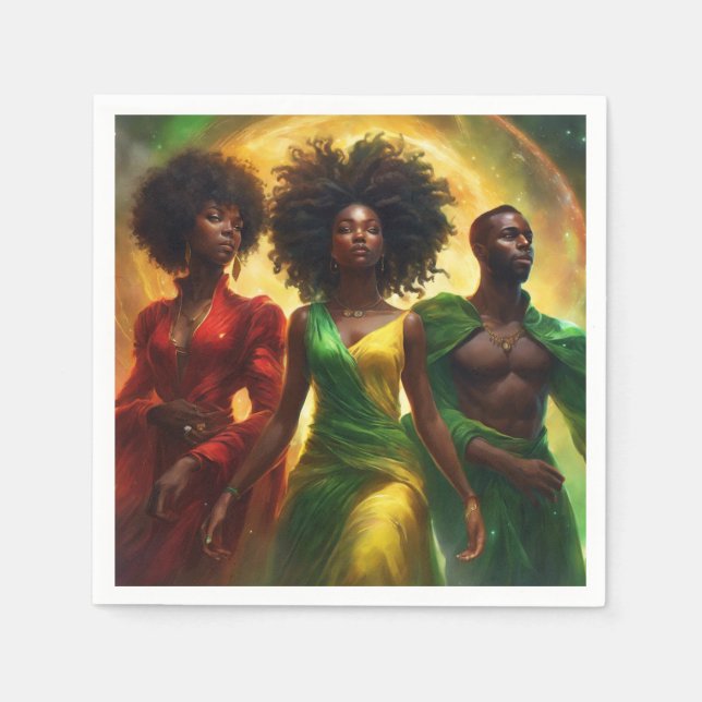 Serviette En Papier Fête noire (Devant)