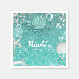 Serviette En Papier Fête Océanique Turquoise Enchantée Étoile de Mer &