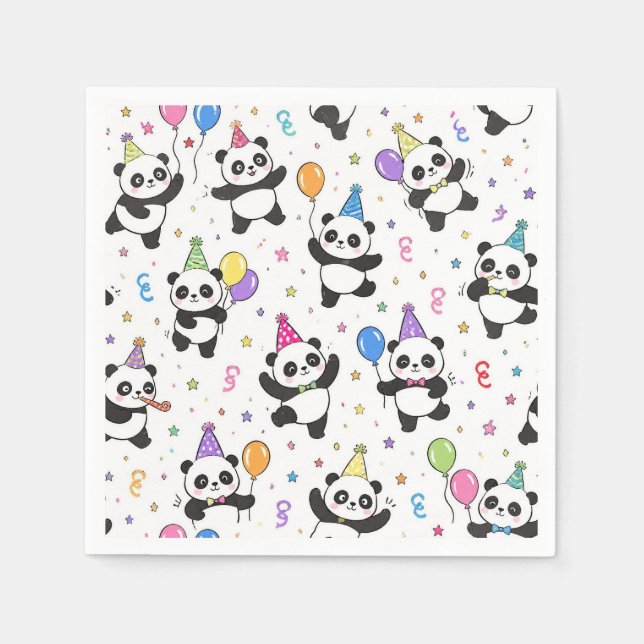 Serviette En Papier Fête Panda (Devant)