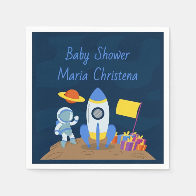 Serviette En Papier Fête Planétaire pour Bébé (Devant)