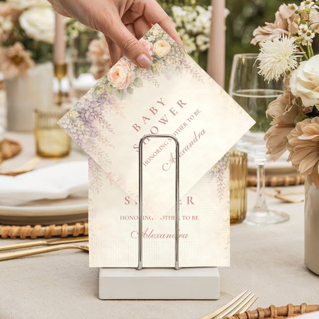 Serviette En Papier Fête Prénatale aux Jardins de Glycine et de Roses  (Créateur téléchargé)