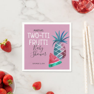 Serviette En Papier Fête Prénatale Bébé Fille Two-tti Frutti
