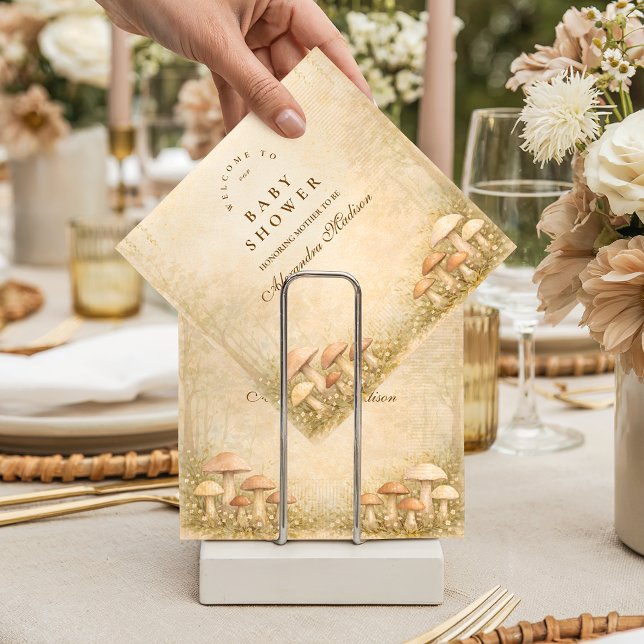 Serviette En Papier Fête Prénatale Champêtre Champignon de la Forêt En (Créateur téléchargé)