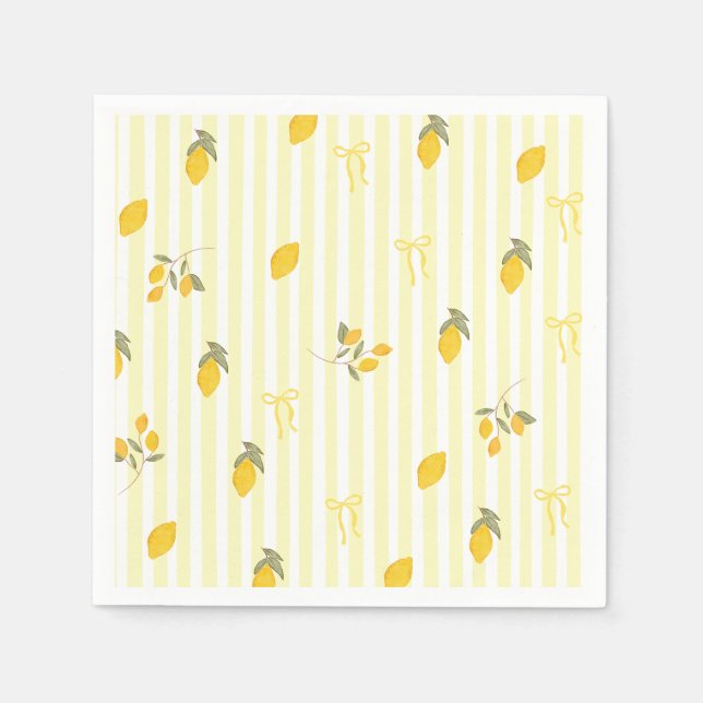 Serviette En Papier Fête Prénatale Citron On a Hâte de te Presser (Devant)
