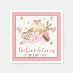 Serviette En Papier Fête Prénatale "Cookies roses et cacao"