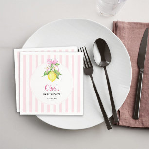 Serviette En Papier Fête prénatale Coquette Lemon Rose
