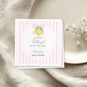 Serviette En Papier Fête prénatale Coquette Lemon Rose