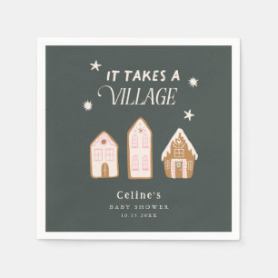 Serviette En Papier Fête Prénatale Fille Maison en Pain d'Épice de Vil