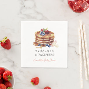 Serviette En Papier Fête Prénatale Fille Rose Crêpes & Tétines