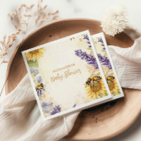Fête Prénatale Genre Neutre Maman Abeille Rustique