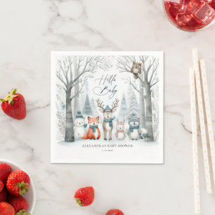 Serviette En Papier Fête Prénatale Mixte Animaux de la Forêt de Bois d