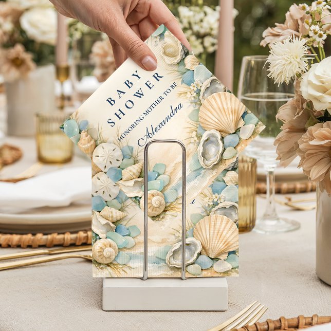 Serviette En Papier Fête Prénatale Oyster And Starfish Beach (Créateur téléchargé)