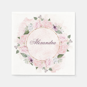 Serviette En Papier Fête religieuse Filles Roses roses roses