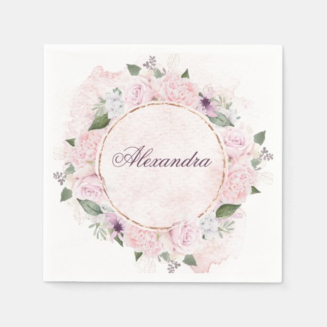 Serviette En Papier Fête religieuse Filles Roses roses roses (Devant)