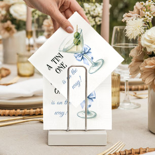 Serviette En Papier Fête rétro pour un petit Martini Blue Bow Baby Sho