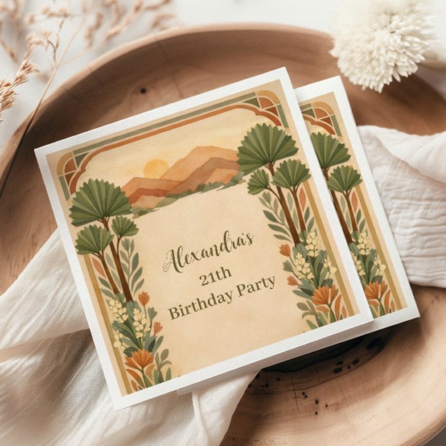 Serviette En Papier Fête Rustique Désert Floral (Créateur téléchargé)